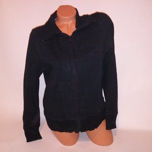 Freestyle by Danskin Sweater Large Full Zip Solid Black Long Sleeve Athletic Gym